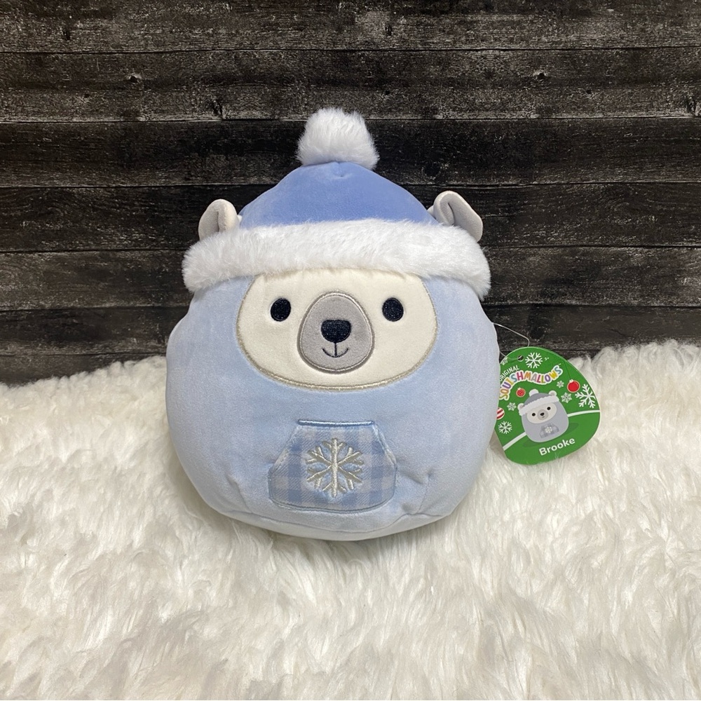 🆕 SQUISHMALLOWS BROOKE POLAR BEAR BEANIE HAT BLUE PLUSH CHRISTMAS HOLIDAY